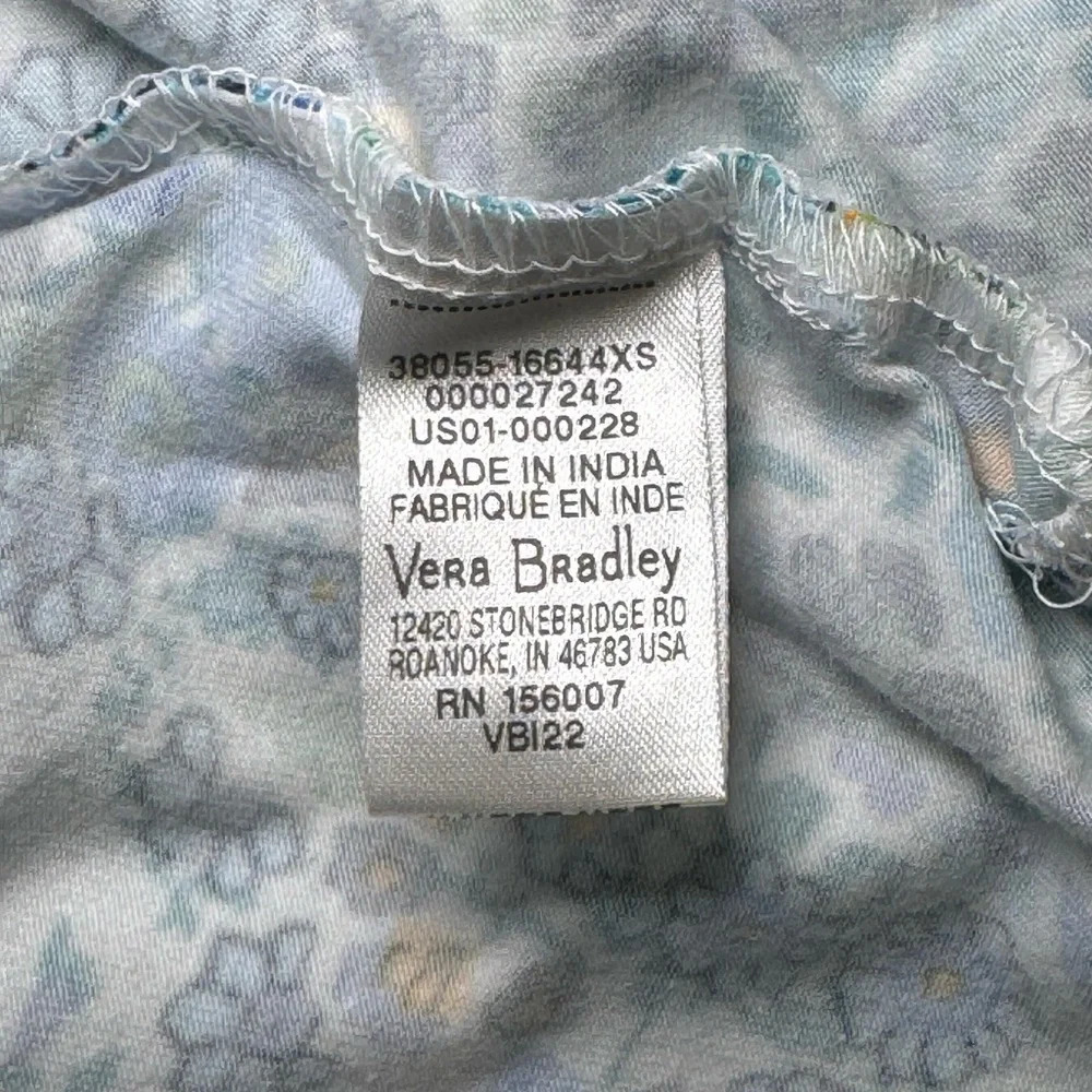 🌻 Vera Bradley Pajama Sleep Shirt Night Dress Dreamer Paisley Women’s size XS - Picture 8 of 9